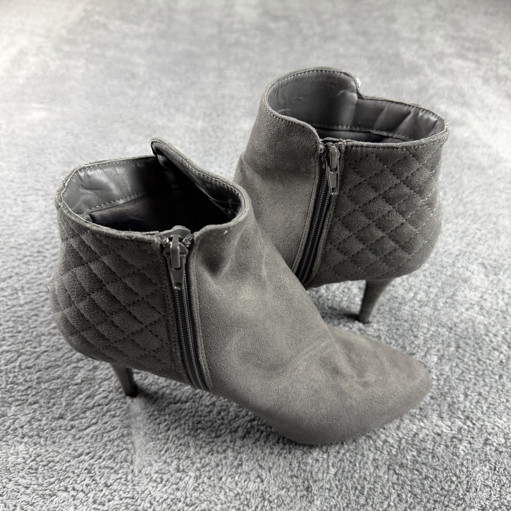 Dexflex Comfort Women's Zipper Ankle Boots Brown Faux Suede  Booties US Size 9.5